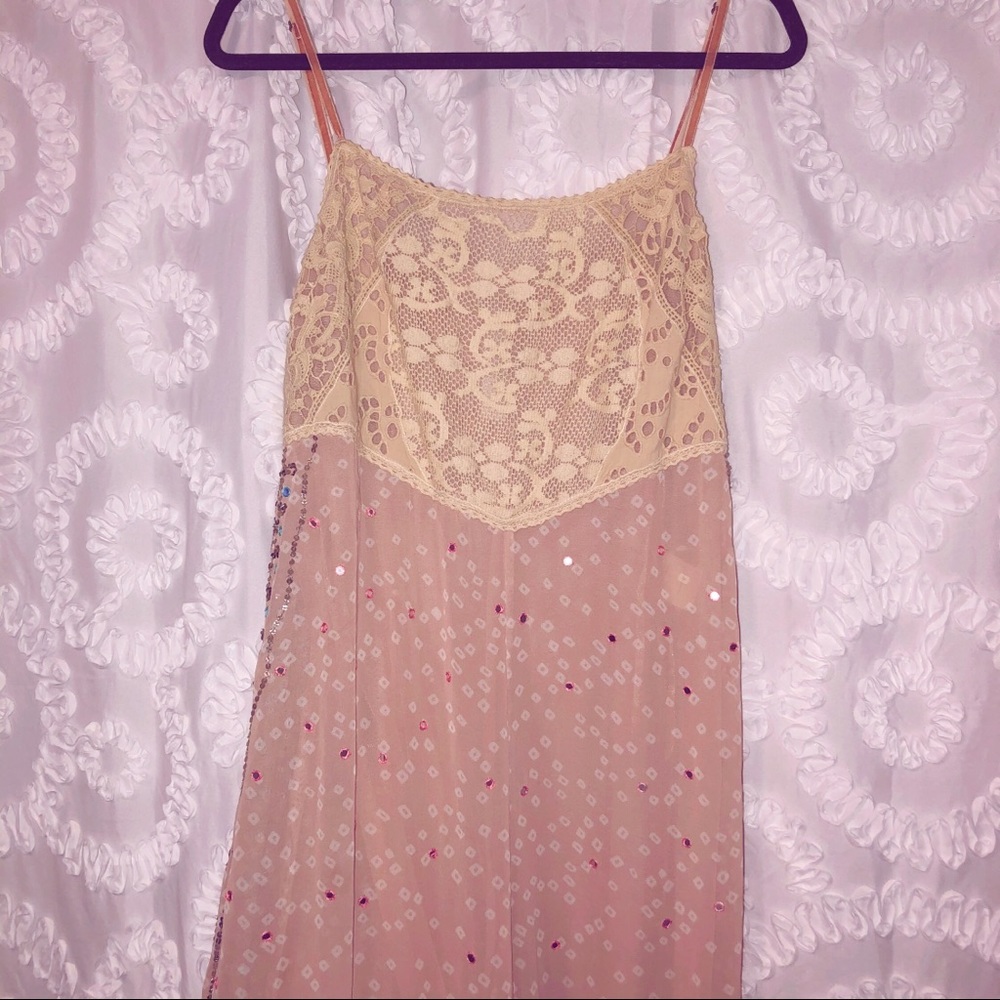 Boho Pink Lace Jumpsuit - Picture 4 of 7